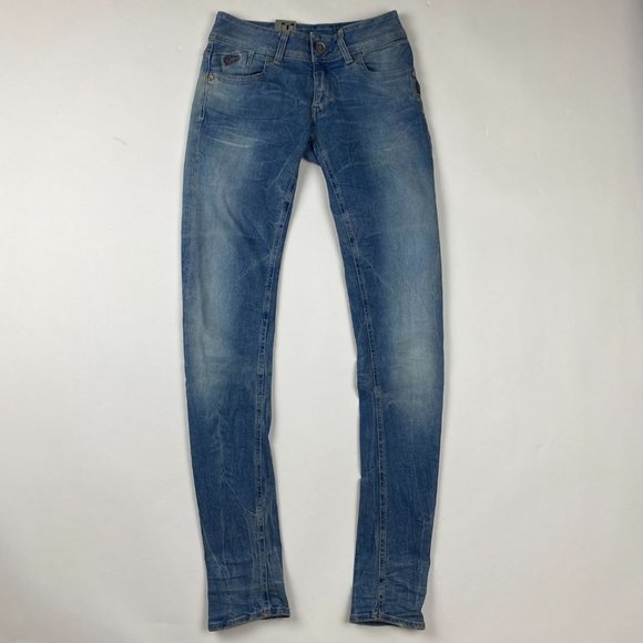 NEW G-Star Lynn Skinny Jeans Womens 27 x 32 Medium Aged Blossom Super Stretch - Picture 2 of 14